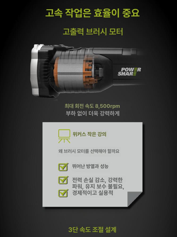 충전기 배터리 충전 wu806 그라인더 스크류 이빨 본체 조립 - 상세 이미지 5