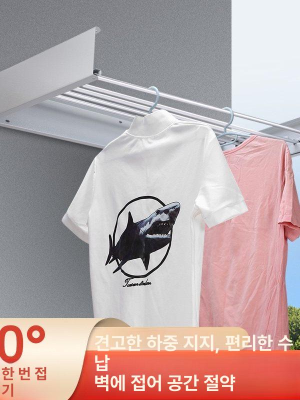 벽걸이 빨래 건조대 심플 미니 벽부착 폴딩 빨랫대 접이식 공간활용 - 상세 이미지 3