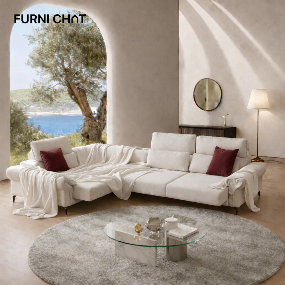 퍼니챗 몬스터 4인용 패브릭 리클라이너 소파 이지클린 독일오킨모터 슬라이딩 무빙 모션