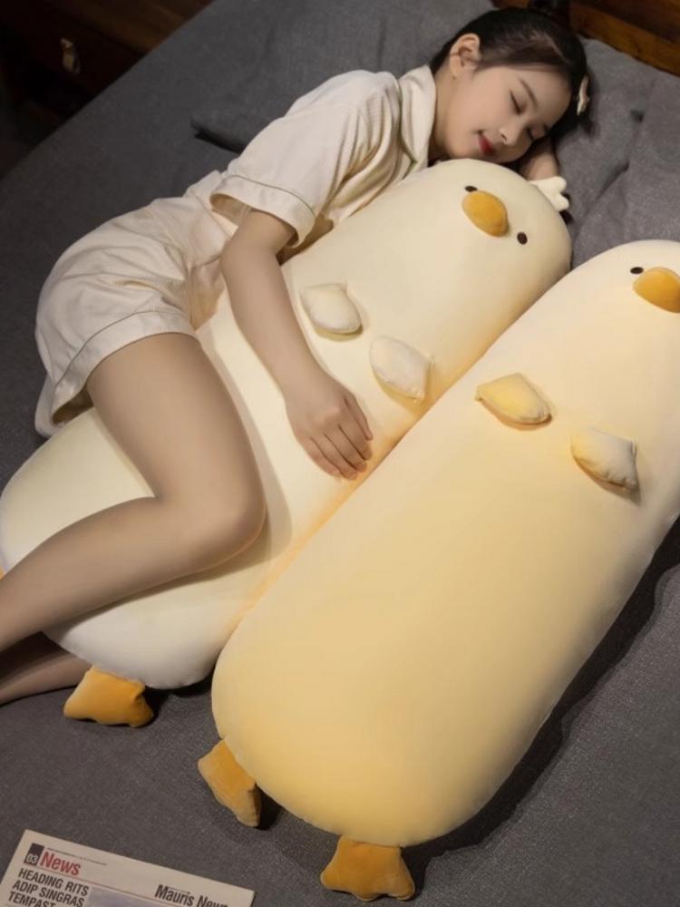 귀여운 병아리 바디필로우 롱필로우 동물 인형 안고자는 크림옐로우치킨 [분리형] 120cm - 상품 이미지