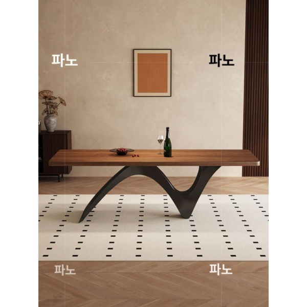 프리미엄 북유럽 대리석 상판 테이블 겸 책상 접이식 다이닝 원형 블랙월넛 200 x 80x75 파인우드 140 x 80x75 - 상품 이미지