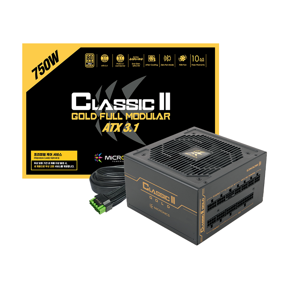 마이크로닉스 Classic II 750W 80PLUS골드 풀모듈러 ATX3.1 - 상품 이미지
