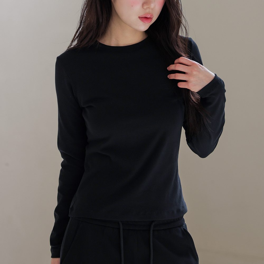 여성 레이어드 흰티 긴팔 기본티 면 이너 티셔츠 3XL - 상세 이미지 3
