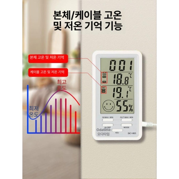 스마트 가정용 적외선 온습도계 데이터 로거 dc-803 실내 측정기 dc-803 - 상세 이미지 5