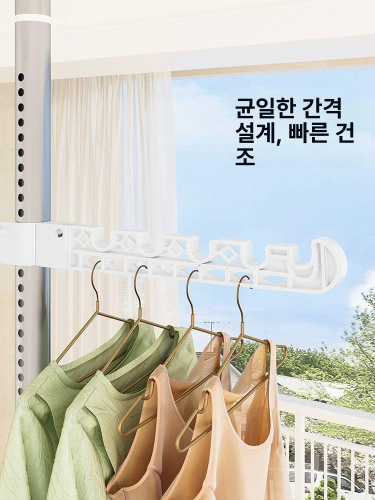 천장형 빨래건조대 스테인리스 천정형 봉 건조대 베란다 실내 의류 건조랙 스테인리스스틸 4날개 중간 - 상세 이미지 5