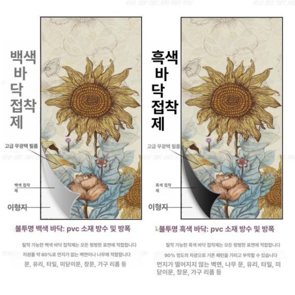 프리미엄 해바라기 캔버스 액자 유화 그림그리기 쉬운 세로형 CY-b11 35x85cm CY-b11 35x85cm - 상세 이미지 5