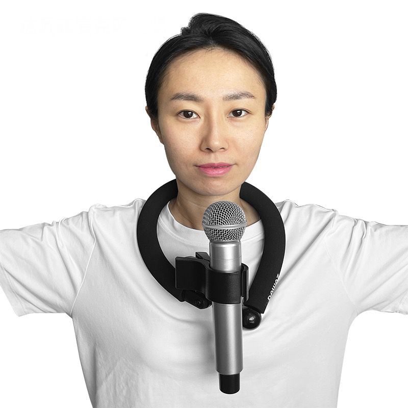 스탠드 클립 목에거는 목걸이 마이크 홀더 버스킹 넥 브라켓 거치대 강의 - 상세 이미지 2