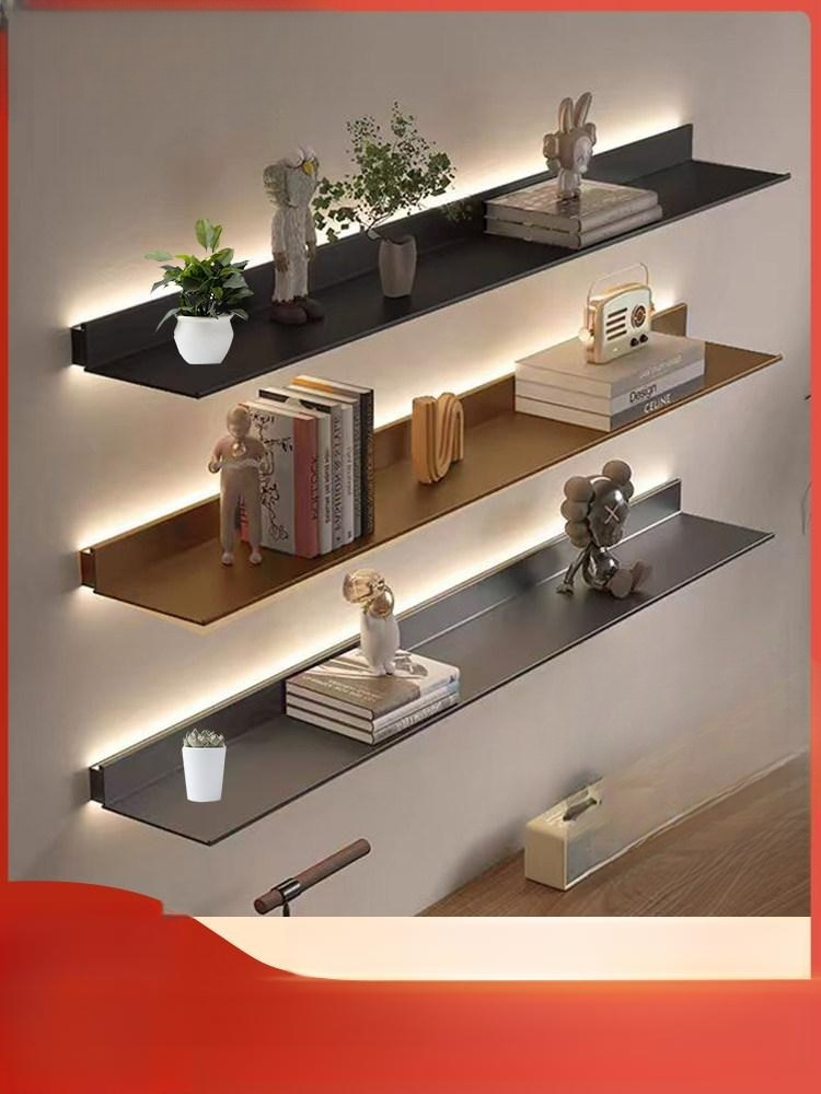알루미늄 LED 조명 벽걸이 금속 진열 유선 블랙 80cm - 상품 이미지