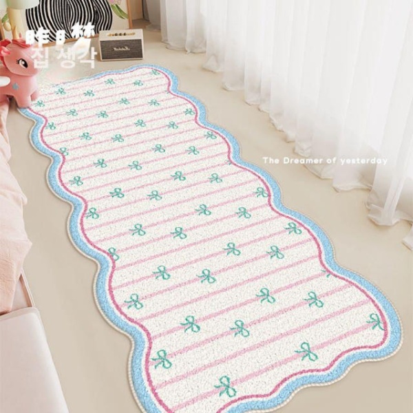 프리미엄 강아지 발매트 예쁜 대형 침실 블루핑크 욕실용 스트라이프 50CMx140CM 블루핑크 60CMx90CM - 상세 이미지 5