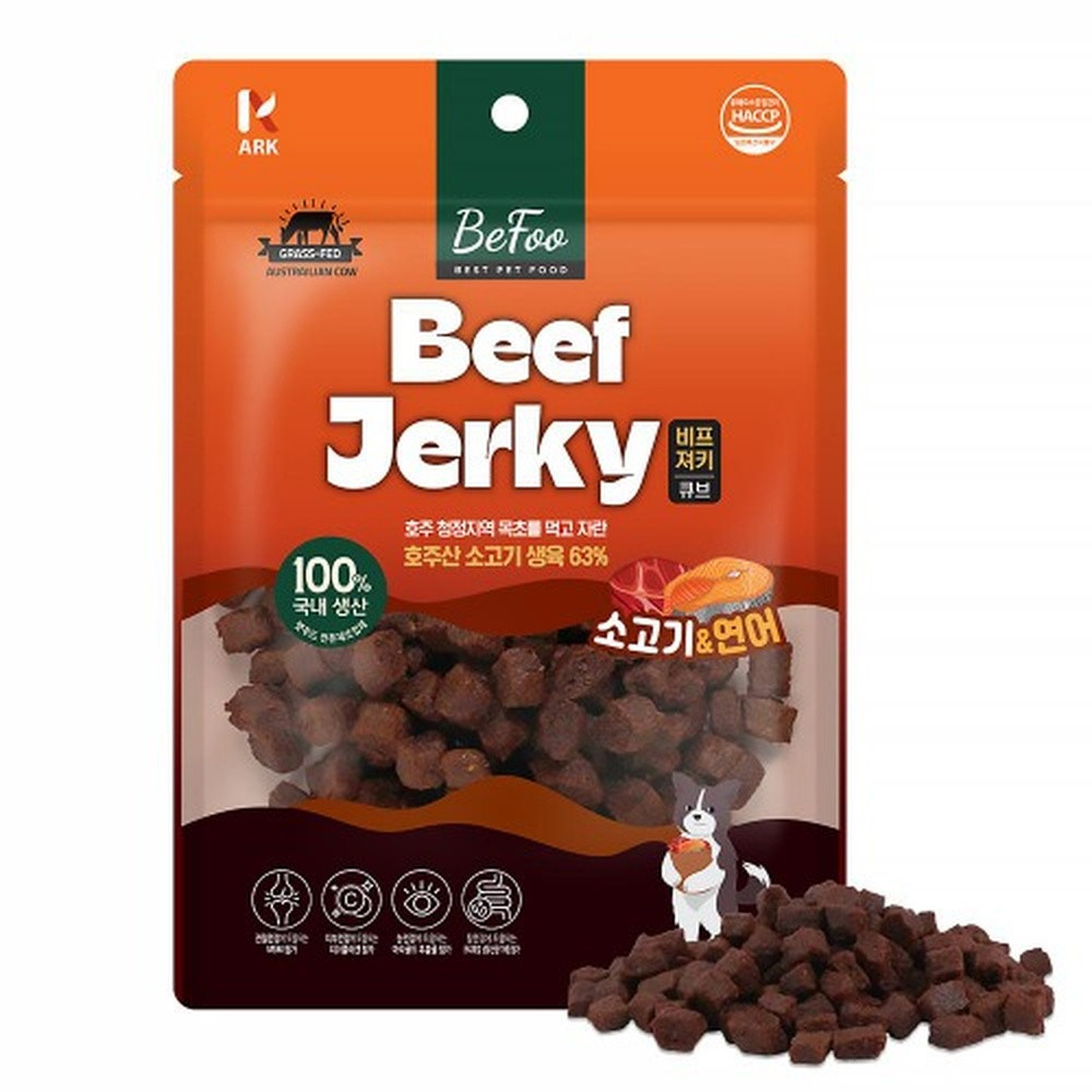 베푸 애견간식 베푸 비프져키 큐브 연어 120g - 상품 이미지