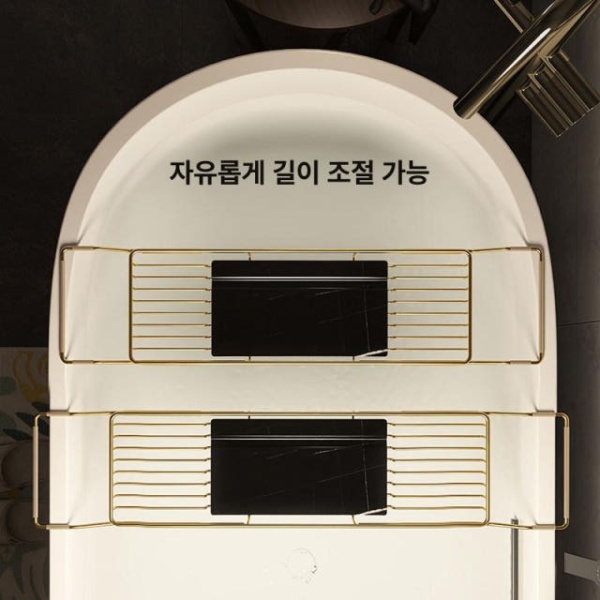 럭셔리 욕실 스마트폰 트레이 거치대 접이식 선반 목욕 골드프레임 엠버 크리스탈 골드 엠버 크리스탈 골드 - 상세 이미지 5