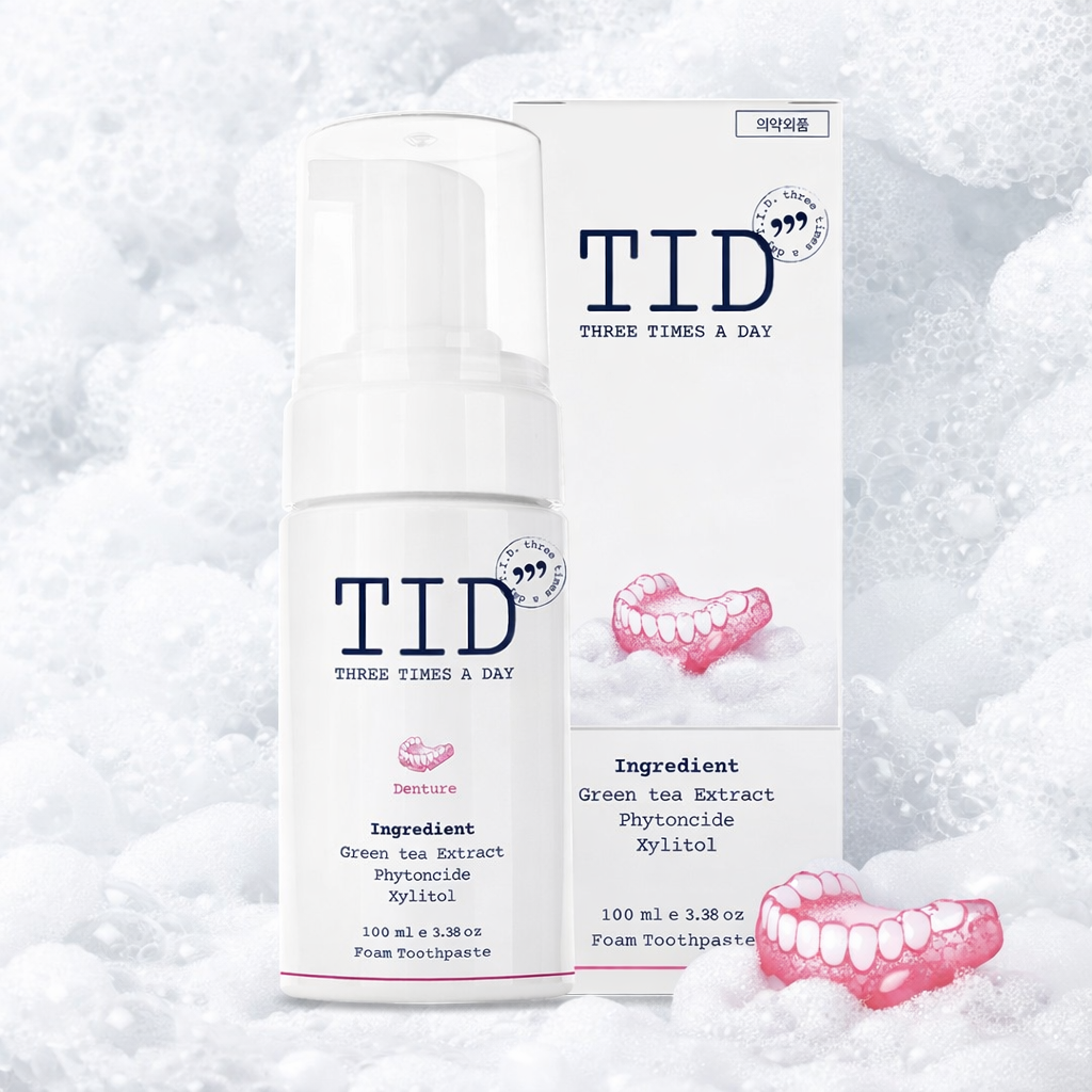 티드클린 틀니착용자 거품치약 의치 덴처 세정제 세척세정제 틀니치약 100ml, 1개 - 상품 이미지