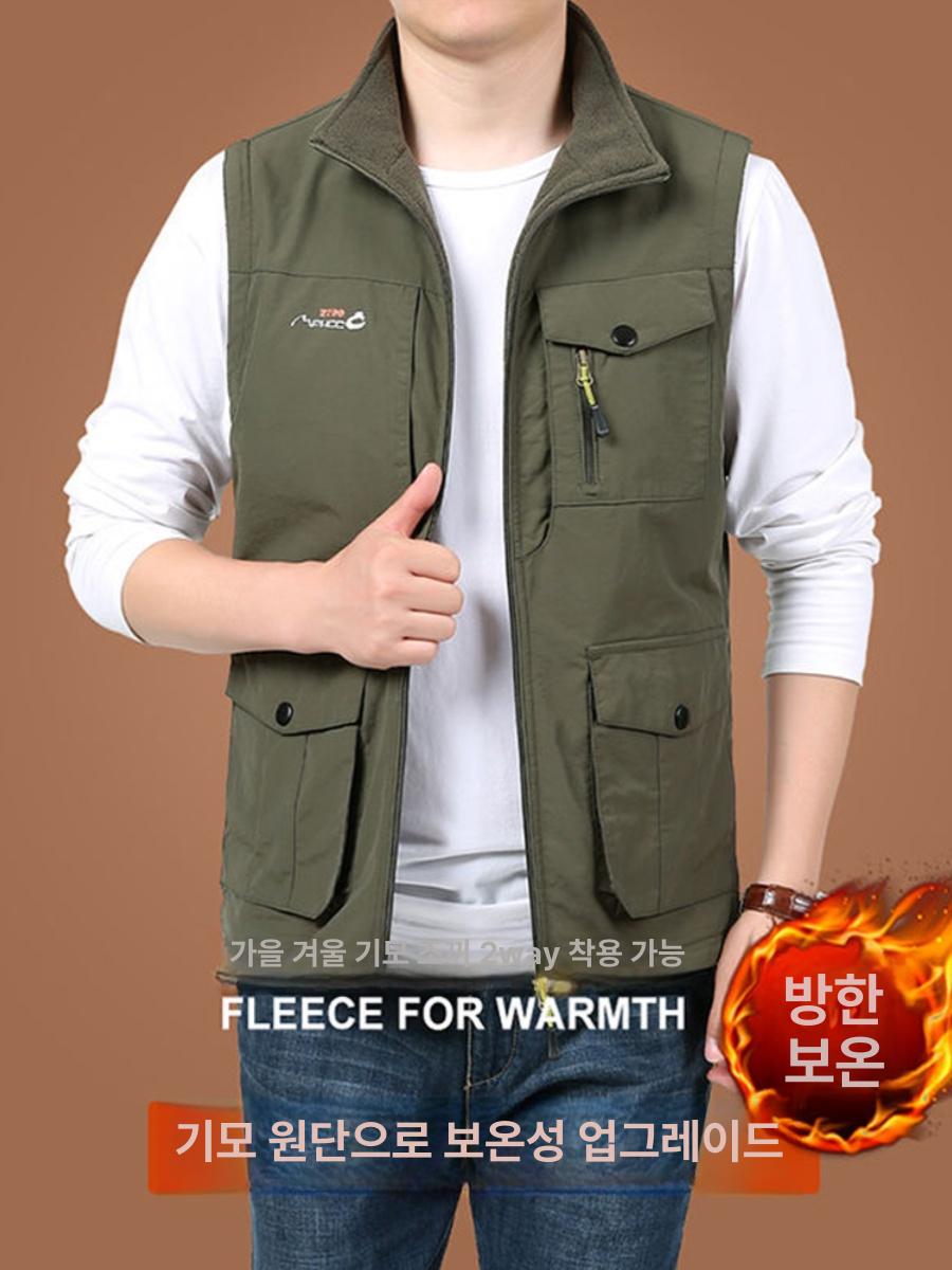 멀티포켓 고급작업조끼 상의 재킷 낚시 배달 작업복 야외 카키 95 4포켓 M - 상세 이미지 4