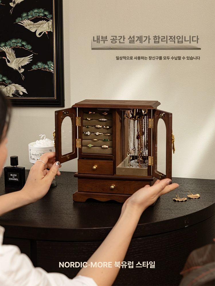 엔틱 악세서리 보관함 수납함 서랍장 진열대 정리함 보석함 - 상세 이미지 4