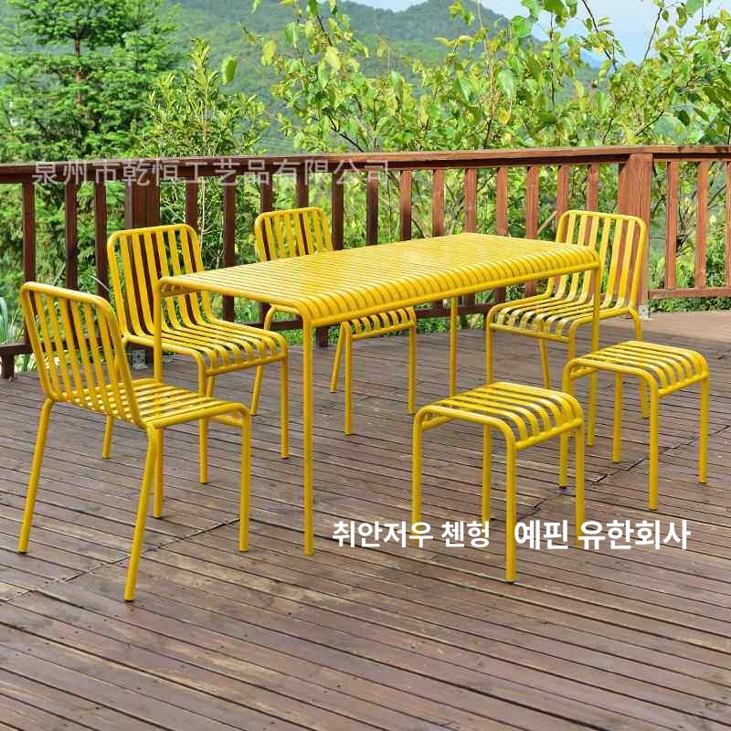 야외 테이블 의자 펜션 카페 긴테이블 대형 발코니 테라스 - 상세 이미지 2