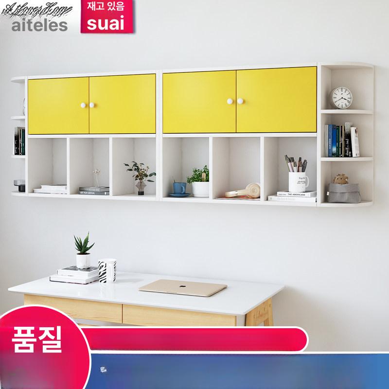 벽걸이장 진열대 수납장 주방 거실 찬장 벽면 다용도 120x22x65cm 비치우드 - 상세 이미지 2