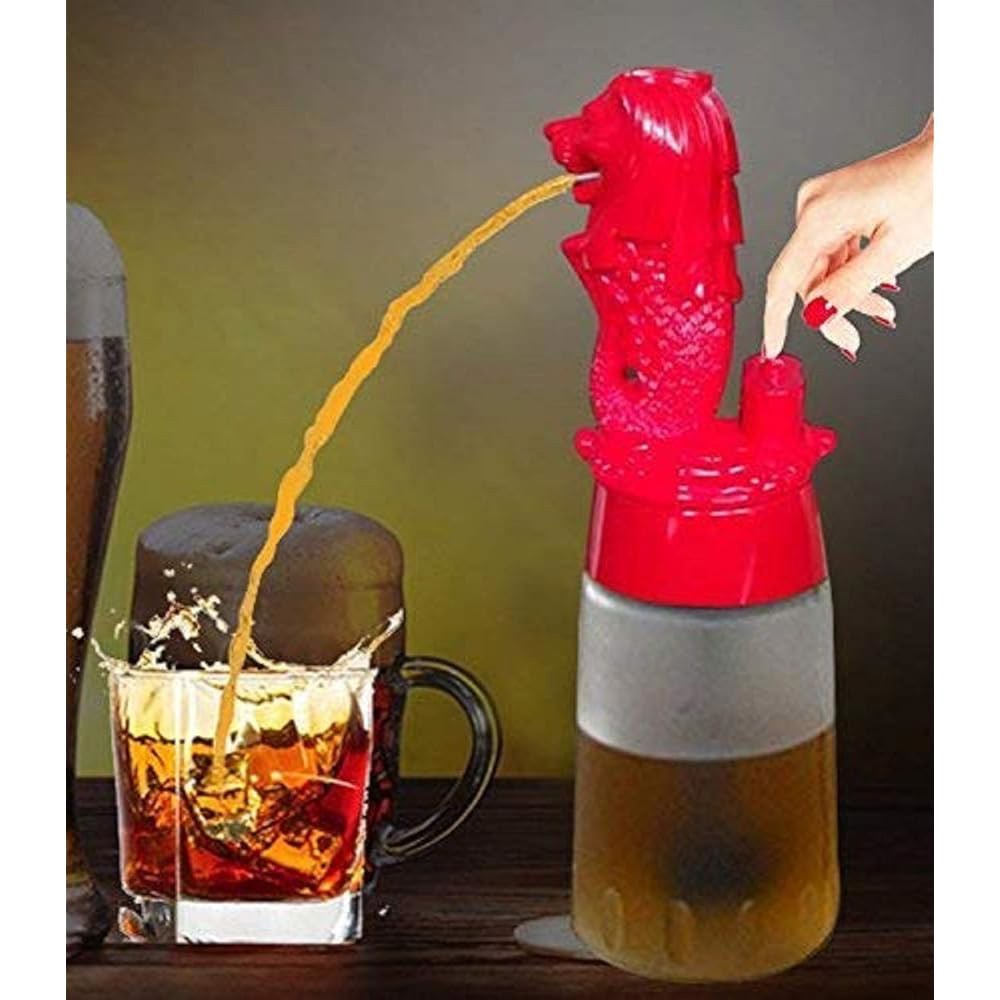 BARRAID 싱가포르 라이온 주류/위스키/와인/보드카 디스펜서/디캔터 작동, (용량 500ml) 바용 배터리 바/펍/파티/홈 Black - 상품 이미지