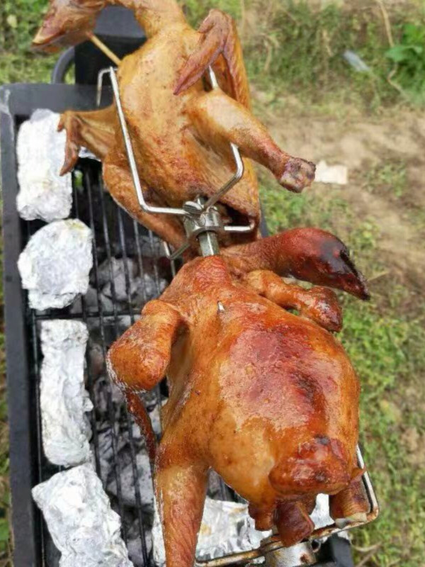 전기 자동 회전 바베큐 오븐 통구이 그릴 로티세리 가정용 캠핑용 삼겹살 소시지 굽는 기계 - 상세 이미지 4