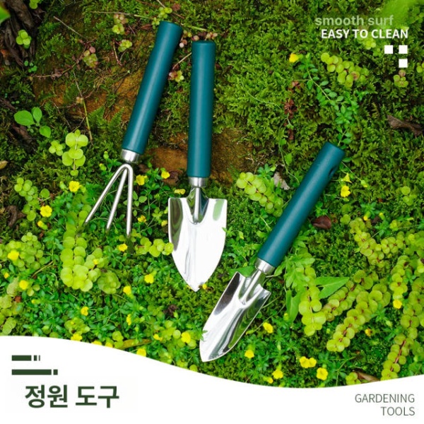 실용적인 미니 텃밭 도구 정원 삽 화분용 다기능 실내 원예 딥그린 화분 전강 3개 이빨 갈퀴 - 상세 이미지 5
