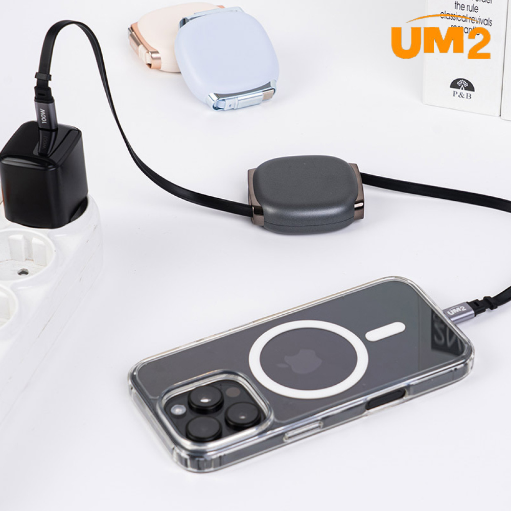 UM2 C타입 릴 케이블 100W 초고속충전 자석 정리형 UMCA-REEL100W 이미지 6