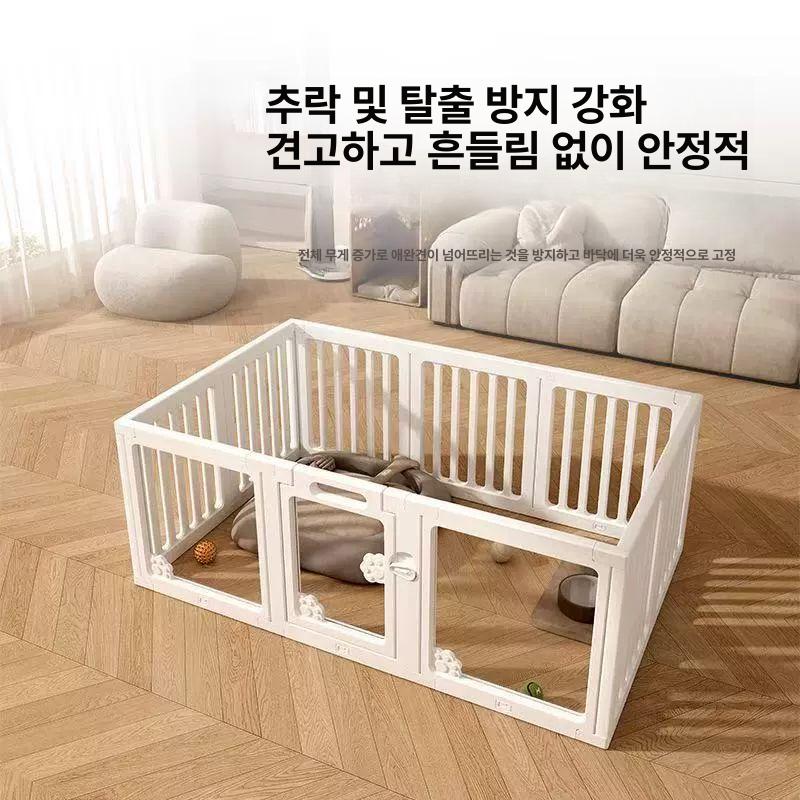 강아지 울타리 아크릴 휀스 케이지 고양이 반경 높이 60 투명 4개 102x52cm 순펑 - 상세 이미지 5