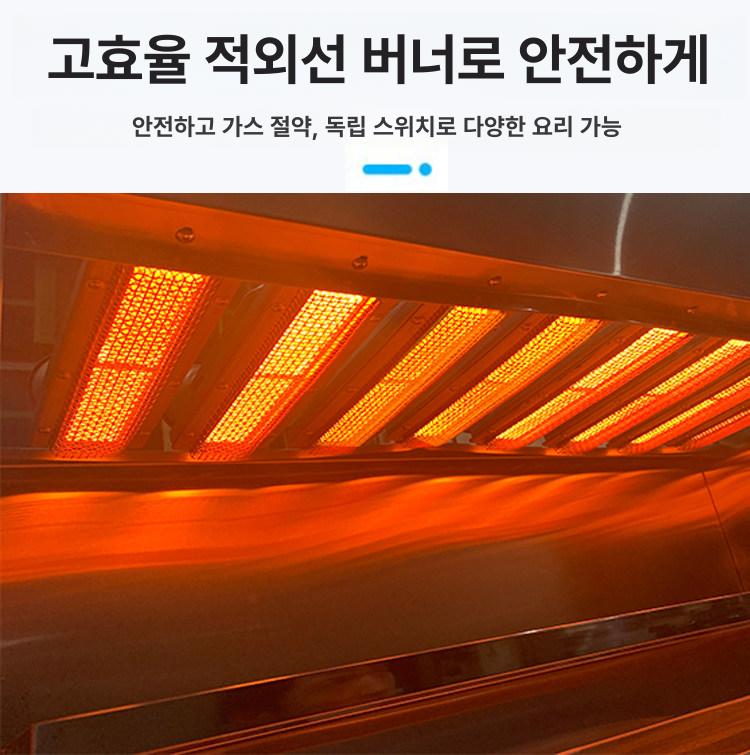생선구이기 어소기 야끼바 전기 업소용 바베큐 초고속 6구 액화가스 (두꺼운형) 1 트레이 - 상세 이미지 4