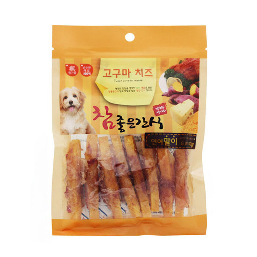 헬로도기 참 좋은 간식 고구마 치즈 연어말이 100g (강아지 간식) - 상품 이미지