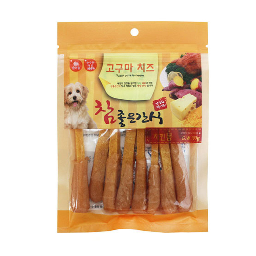 펫더맨 참 좋은 간식 고구마치즈 치킨봉 120g (강아지 간식) - 상품 이미지