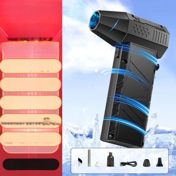 최강 제트건 초강력 미니 에어건 크로스건 터보팬 C A급배터리셀6000mAh + C A급배터리셀6000mAh - 상품 이미지