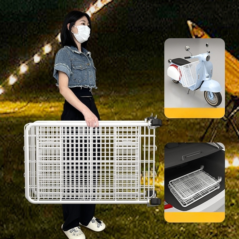 마트 진열대 접이식 철제 와이어 2단 이동식 상품진열 카트 매대 편의점 슈퍼마켓 다용도 - 상세 이미지 3