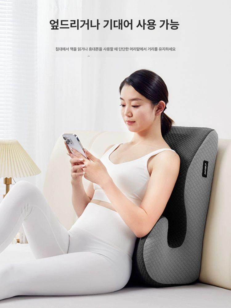 다기능 엎드림 베개 쿠션 독서 가능 등받이쿠션 다리배게 다되는 편안한 침대 - 상세 이미지 4