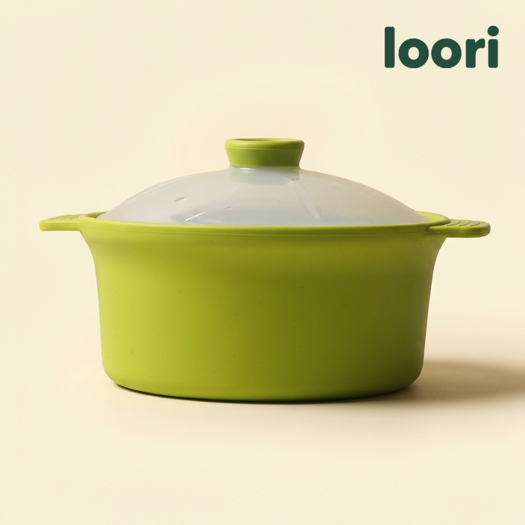 국산 실리콘 전자레인지 찜기 1.2L, 그린 - 상품 이미지