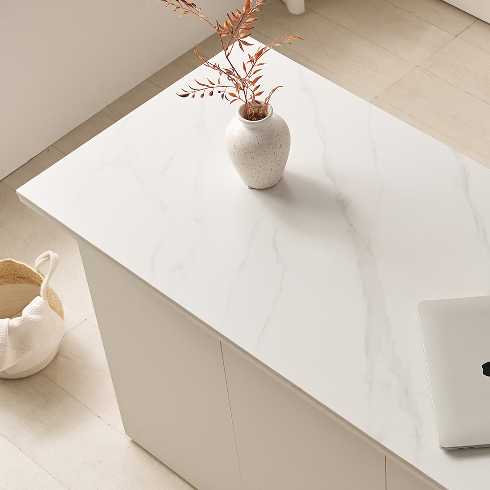 오르세 세라믹 아일랜드식탁 하이 테이블 주방 맘마존 보조 조리대 홈바 1200mm, 화이트