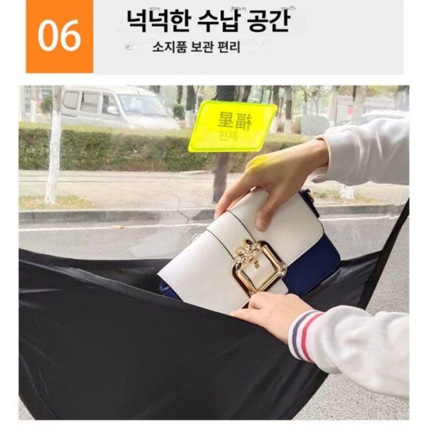 프리미엄 차양막 지붕 커버 전기 스쿠터 삼륜 캐노피 가림막 소형 창문 확장 측면 가드 내장 슬라이딩 A CP8 모델 L 레벨개폐창문 블랙 위트 - 상세 이미지 5