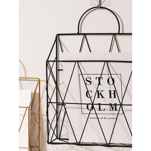 모던 욕실 화장실 선반 책 꽂이 벽걸이 1단 미니 골드 손잡이 수납 바구니 1칸 26x36cm 플랫 골드 삼각형 책장 1칸 26x36cm - 상세 이미지 3