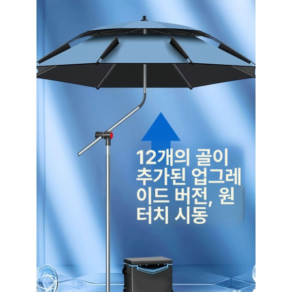 프리미엄 파라솔 테이블 카트 바퀴 행사용 접이식 일체형 폴딩 풀 로드 스테인리스 스틸 강화 대형 A 단층 범용 실버 도금 그린 패치 1.8m - 상세 이미지 3