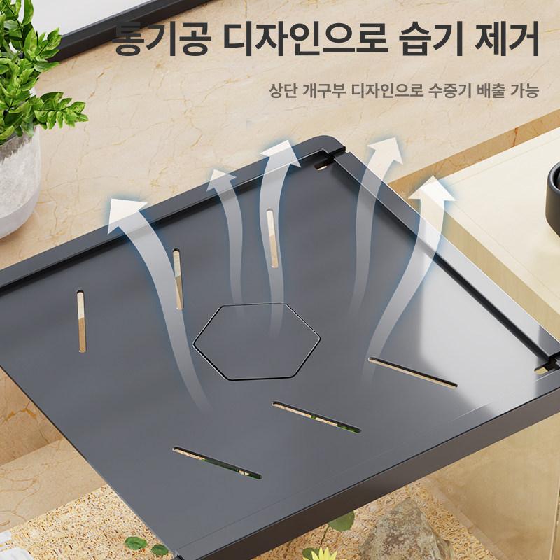 물갈이 편리한수조 거북이어항 중형 30x18 5x18cm 고투명 아크릴 일체형 여과기 [중형블랙] 베이직 - 상세 이미지 4