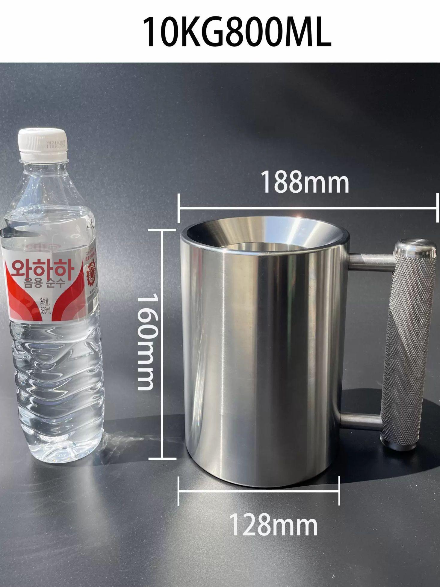스텐 헬창 머그컵 아령컵 10kg 덤벨 머그잔 근손실 무거운 헬스 덤벨머그컵 헬창머그컵 - 상세 이미지 3