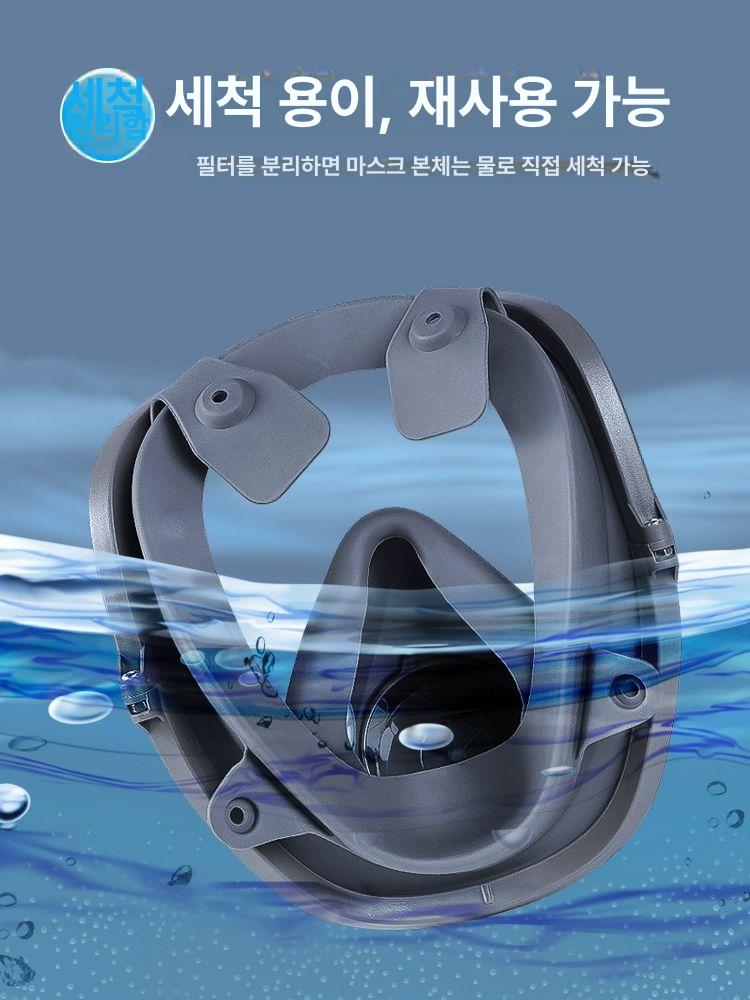 전면 마스크 산업용 렌즈 헤드밴드 전면형 방독 도장 도색 화학 금속 공장 탄광 방진 - 상세 이미지 5
