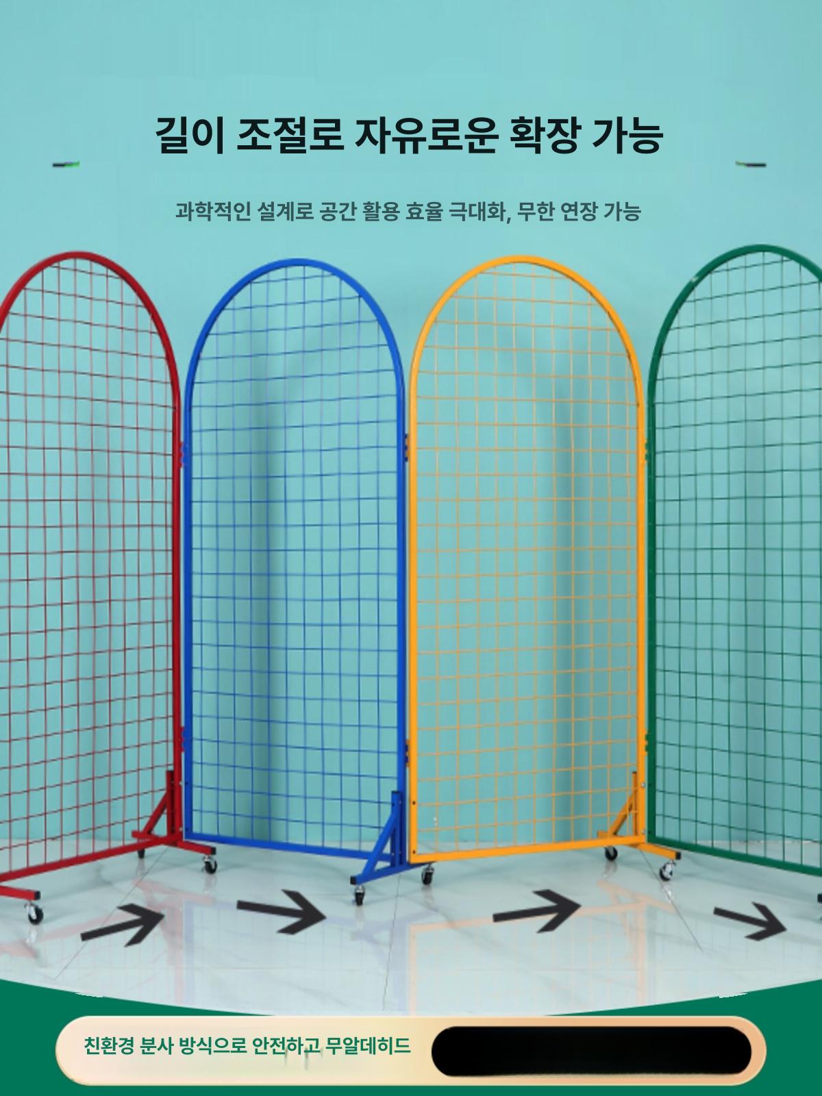 네트망 철제 악세 걸이 전시 진열 철망 반원 이동식 반원형 휀스망 벽걸이 전시대 방묘문 - 상세 이미지 3