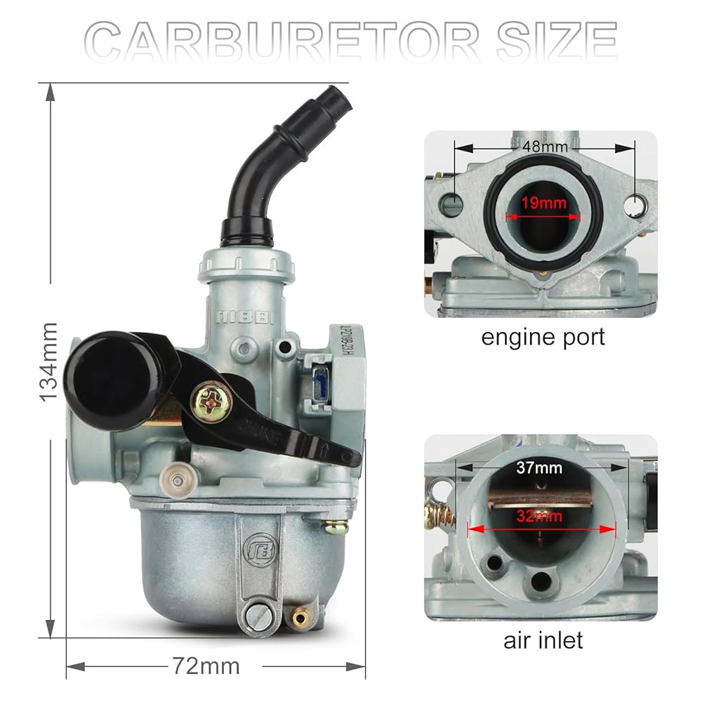 NIBBI PZ19 카뷰레터 키트 19mm 50cc 70cc 90cc 110cc 125cc ATV 더트 핏 바이크 타오토 쿨스터 아폴로 - 상세 이미지 2