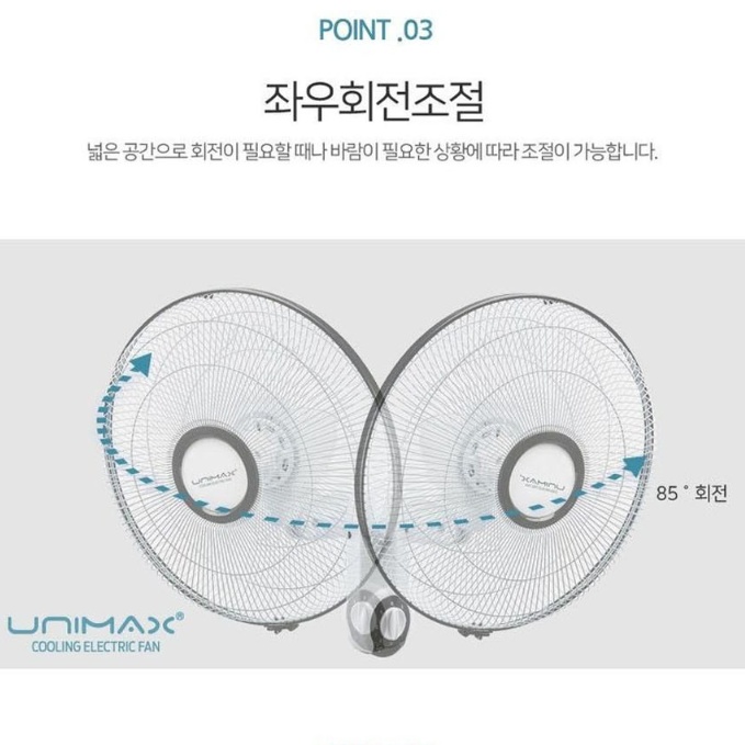 벽걸이형선풍기 40cm 사무실 회의실 식당 작업실 벽부착선풍기 - 상세 이미지 5