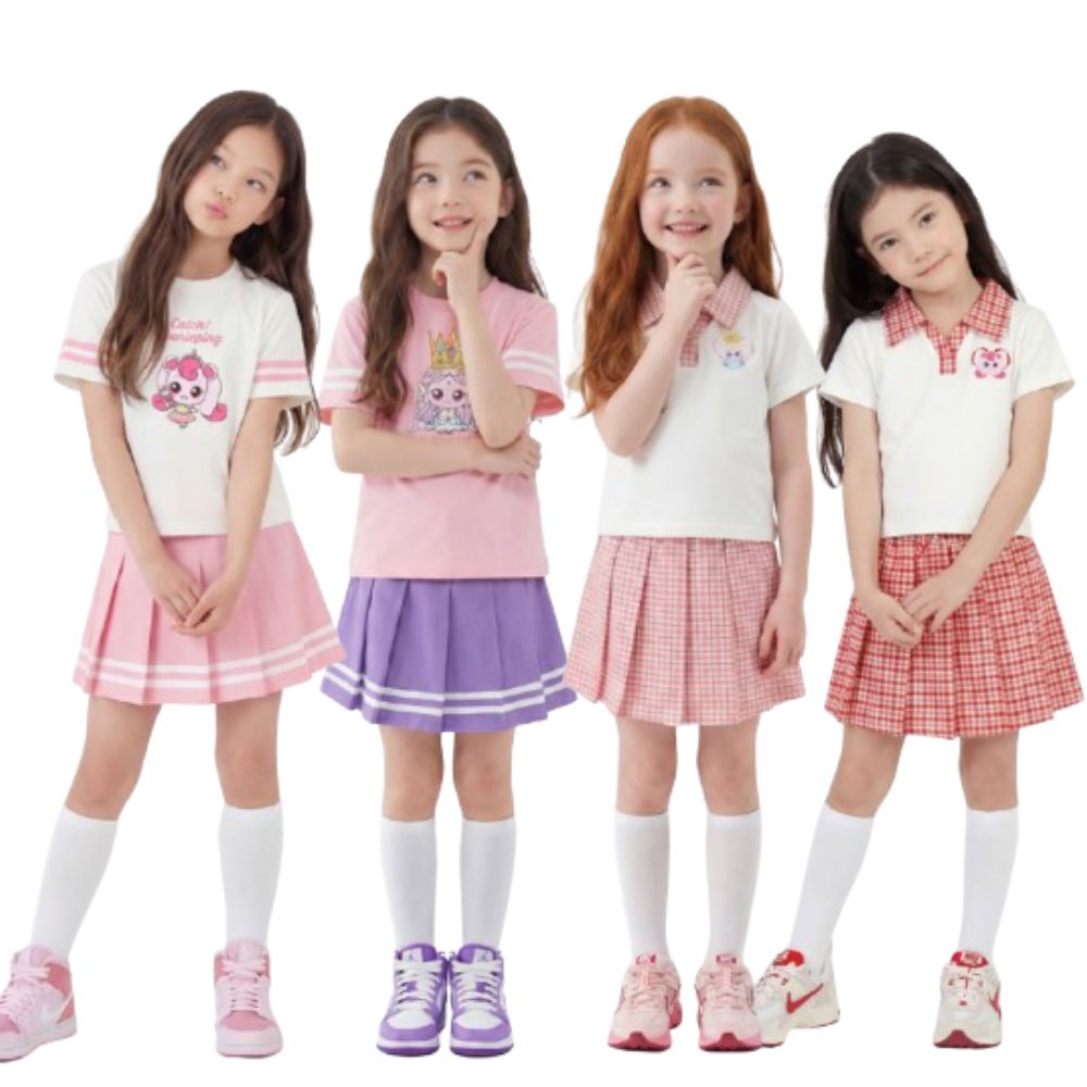 티니핑 상하복 여아 키즈 유아 티셔츠 스커트 세트 아동복 셋업 어린이집 등원룩 여름 옷 - 상품 이미지