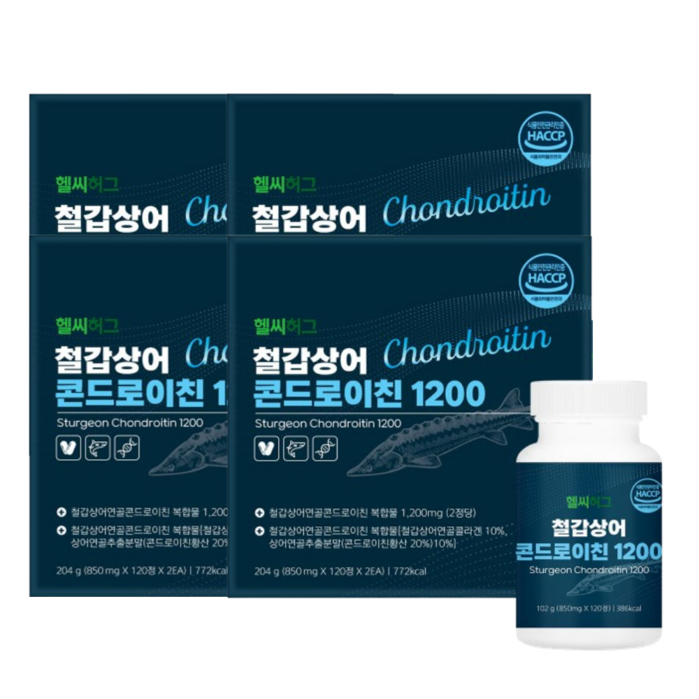 헬시허그 철갑상어콘드로이친1200 콘드레이친 상어연골 연골 유래 효능 240정, 4개 - 상품 이미지