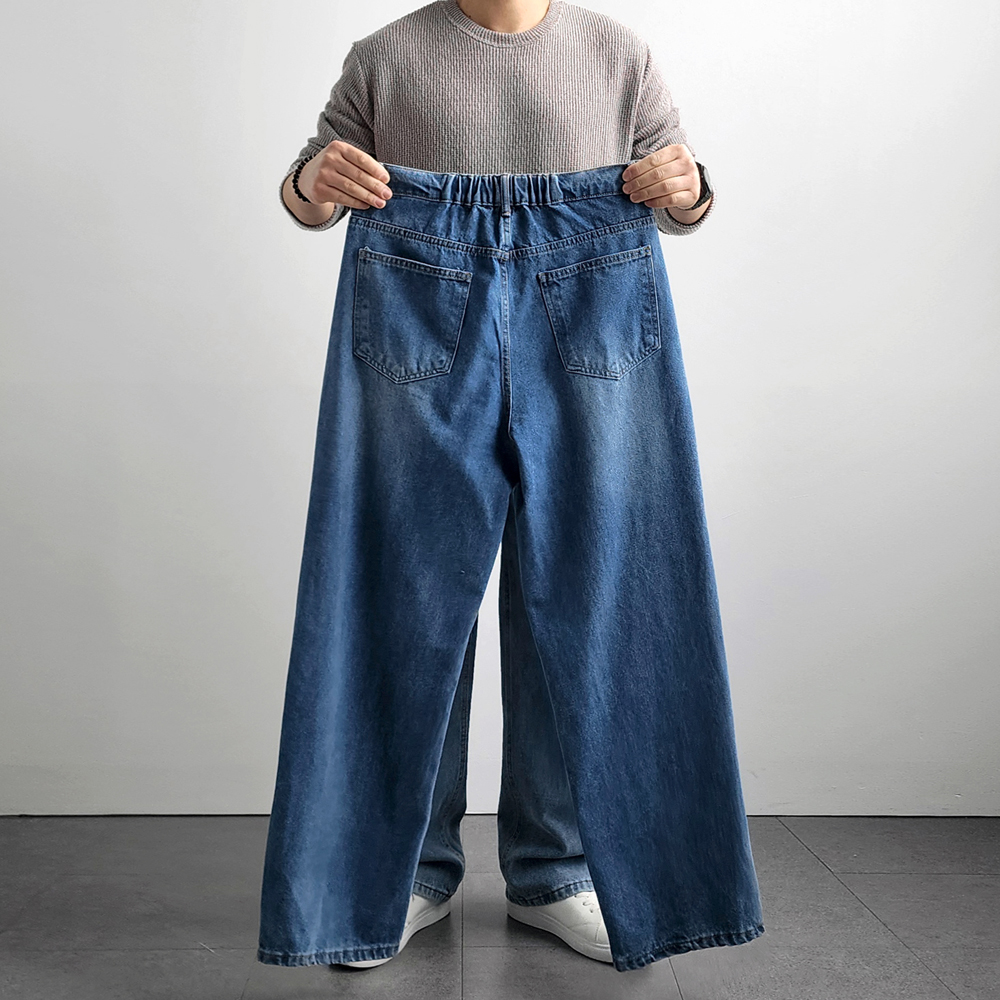 1+1 연청바지 진청바지 흑청바지 블랙진 세미와이드청바지 - 상세 이미지 4