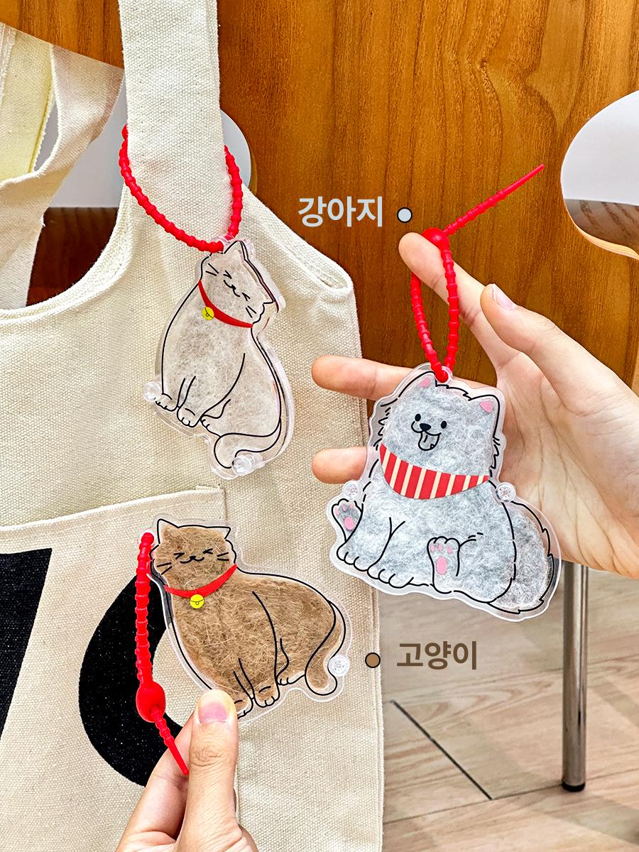 반려동물 키링 메모리얼 캡슐 반려견 추억 보관 열쇠고리 강아지 프리사이즈 - 상세 이미지 2