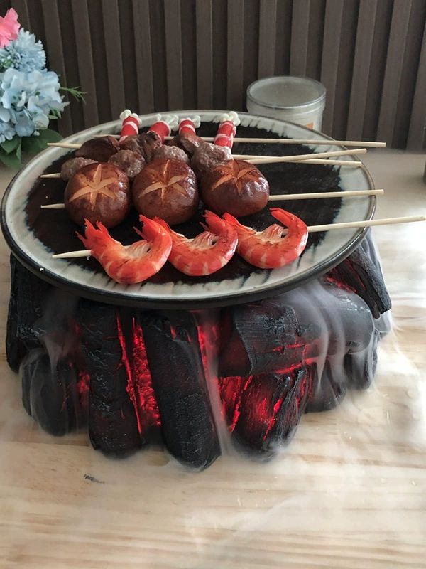 오마카세 화산 육회 한우 접시 그릇 플레이팅 사시미 드라이 연출 소고기 파인다이닝 - 상세 이미지 4