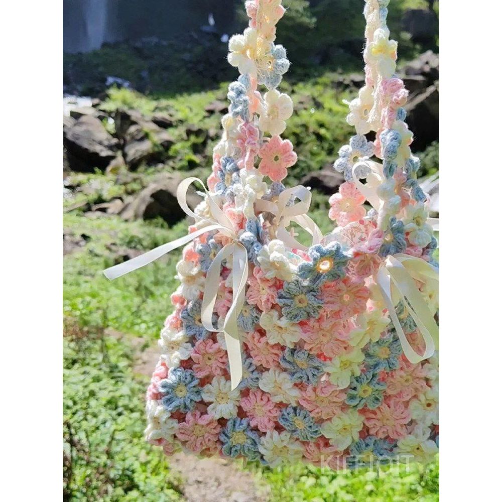 제니오숲 꽃가방 코바늘 뜨개질DIY 이미지