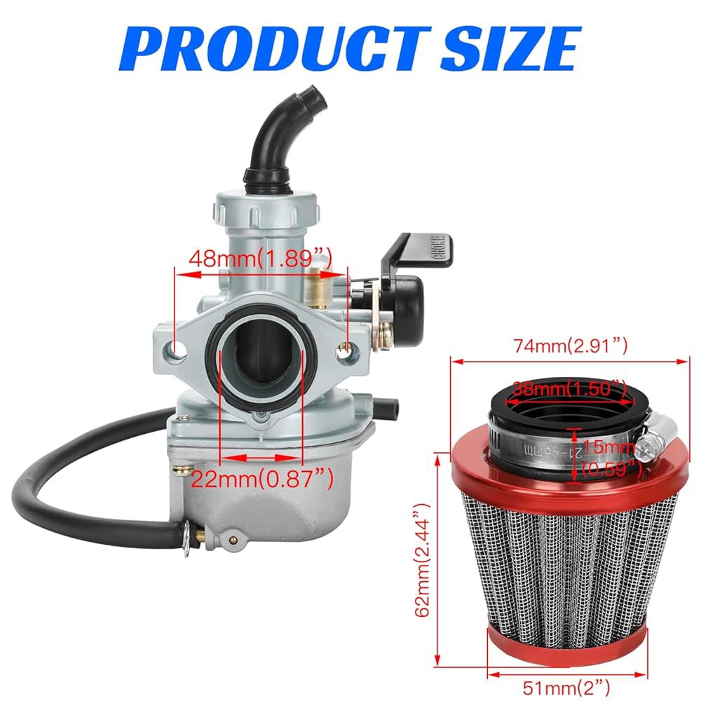 YOXUFA PZ22 카뷰레터 22mm 케이블 그립 110cc 125cc ATV 피트 더트 바이크 쿨러 마운트옵츠 SSR 타오타오 DB14 DB24 아폴로 엑스프로 호크 4행정 - 상세 이미지 2