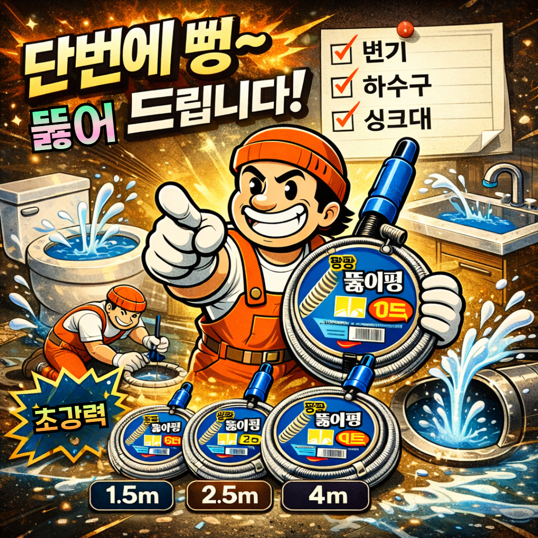 하수구막혔을때 막힌변기뚫는법 베란다하수구막힘 - 상품 이미지